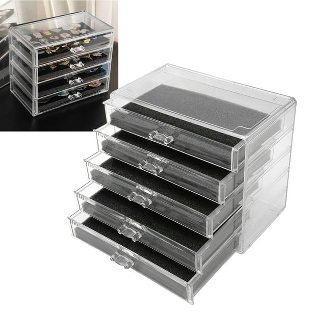 Gabinete de escritorio para cosméticos caja de almacenamiento para cajones cosméticos que ahorra espacio a prueba de polvo esponja acrílica de 5 capas transparente y ANGGREK Otros