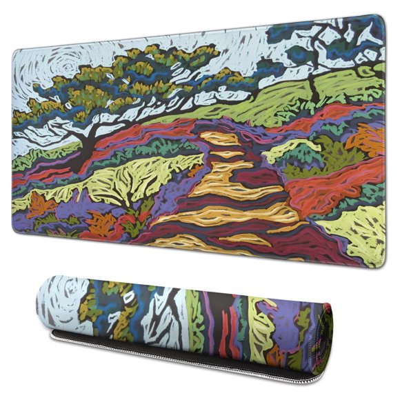 Tapis de Souris de Bureau Imperméable, Caoutchouc+multispandex Antidérapant pour Bureau Maison Jeu 31.5x15.7 Pouces