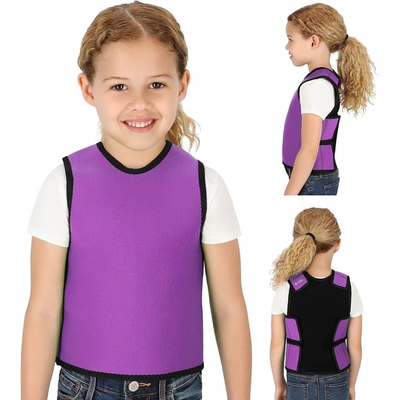 Special Supplies Compression Vest for Kids – Deep Pressure Comfort, Breathable Sensory Wrap for School and Travel – Adjustable Side Straps (Purple, X-Small)