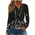 thumbnail image 2 of Idoravan Womens Sweatshirts Womens Lightweight Hoodies Ladies' Fashionable Casual Short Sleeved Round Neck Zipper Hooded Thin Hoodie T-shirt Black M, 2 of 5