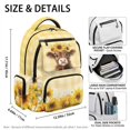 thumbnail image 5 of Xixirimido Highland Cattle Sunflower Print 17" School Backpack for Girls Multi-pocket Bookbags Large School Bag for Elementary Middle High School Students Back to School Supplies, 5 of 8