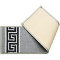 thumbnail image 2 of Custom Size Cut to Size Stair Treads Meander Greek Key Grey Customize Slip Resistant Latex Backing Low Profile Stair Tread Set Of 13 (Grey 8.5in x 36 in), 2 of 6