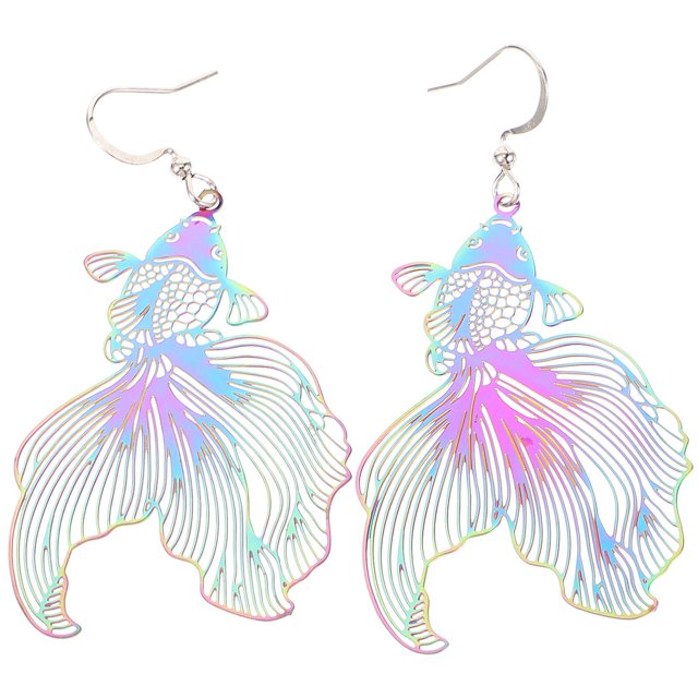 1 par de pendientes colgantes de pez dorado para mujer, pendientes colgantes, pendientes decorativos para fiesta