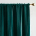 thumbnail image 4 of Lush Decor Glam Pleated Velvet Light Filtering Window Curtain Panels?? Pair 38" W X 84" L Teal?? - Velvet Curtains - Drapes - Dark Green Curtains - Glam Decor, 4 of 9