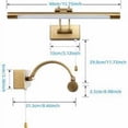 thumbnail image 5 of Aplique de pared para dormitorio LED 8W IP44 Aplique de pared para espejo Iluminación de baño Iluminación interior de latón Con interruptor, 40CM 3000K Apliques de pared para cuadros y vitrinas Brazo, 5 of 5