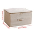 thumbnail image 2 of Deeceymbur Cotton and Linen Zipper Storage Box, Fabric-Covered organizer, Foldable and Sealed for Efficient Household Storage and Wardrobe organization Beige, 2 of 2