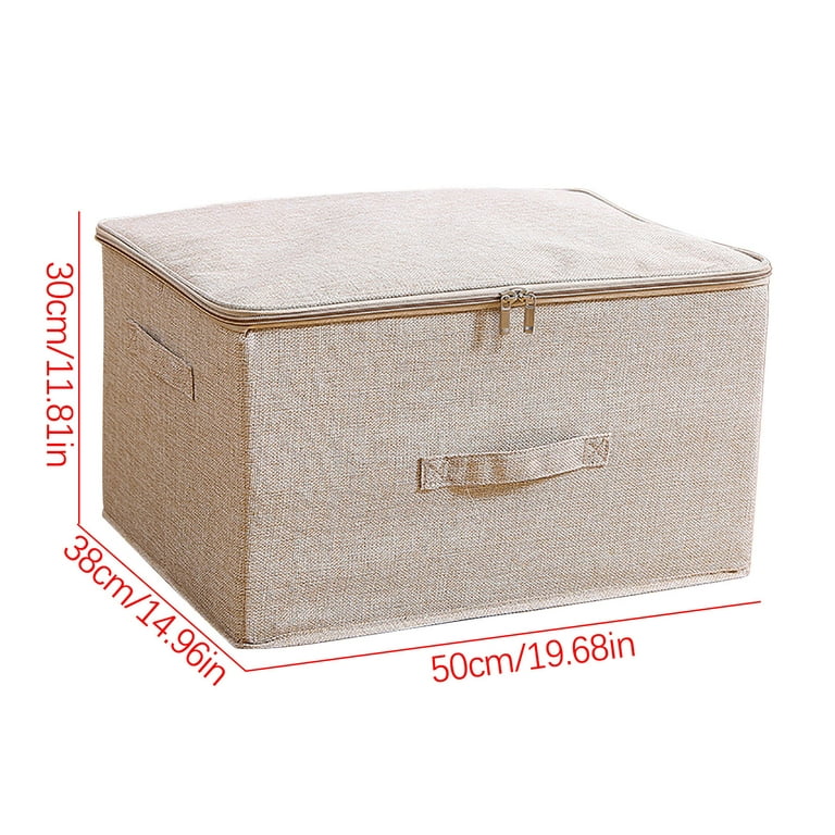 RBCKVXZ Cotton and Linen Storage Box Zipper Storage and Organization Box  Fabric Covered Storage Box Folding Sealed Box Storage Box, Closet  Organizers