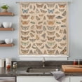 thumbnail image 5 of Vintage Butterflies Sheer Curtains 84 Inches Long, Retro Animal Biological Atlas Brown Light Filering Curtains, Breathable Simi Curtain Privacy Drapes for Living Room Bedroom Window Treatment, 5 of 9