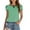 Green, variant on IROINNID Summer Going Out Tops For Women Solid Color Round Neck Under waist Loose T-shirt Short Sleeve Blouse Casual Tops Spring