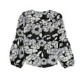 thumbnail image 2 of Bar Iii Womens Blouson-Sleeve Knit Blouse, 2 of 2