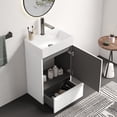 thumbnail image 2 of 20" Sturdy Compact Freestanding Cabinet, Bathroom Storage Unit with Soft Close, Modern Small Bathroom Vanity with Ceramic Sink for Bathroom, Matte White, 2 of 9