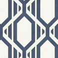 thumbnail image 1 of Shades, Damas Graphique Géométrique Blanc, Bleu Rouleau de Papier Peint, 1 of 2