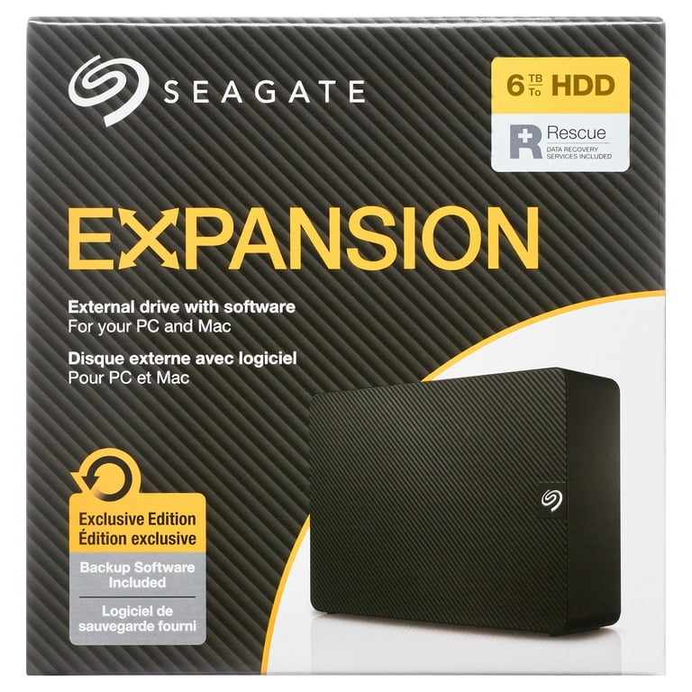 Seagate 6TB ExpansionPLUS Hard Drive - USB 3.0, Rescue Data