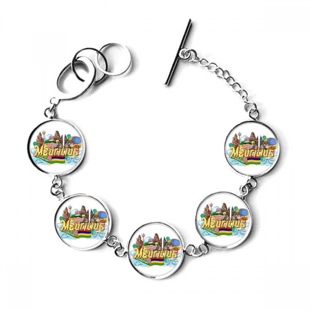 Seven Coloured Earth Mauritius Graffiti Bracelet Chain Charm Bangle