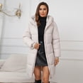 thumbnail image 3 of Women Winter Hooded Long Puffer Jacket Warm Lightweight Down Coat Water Resistant Packable Winter Outerwear, 3 of 4