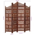 thumbnail image 4 of vidaXL Hand carved 4-Panel Room Divider Brown 160x165 cm Solid Mango Wood, 4 of 5