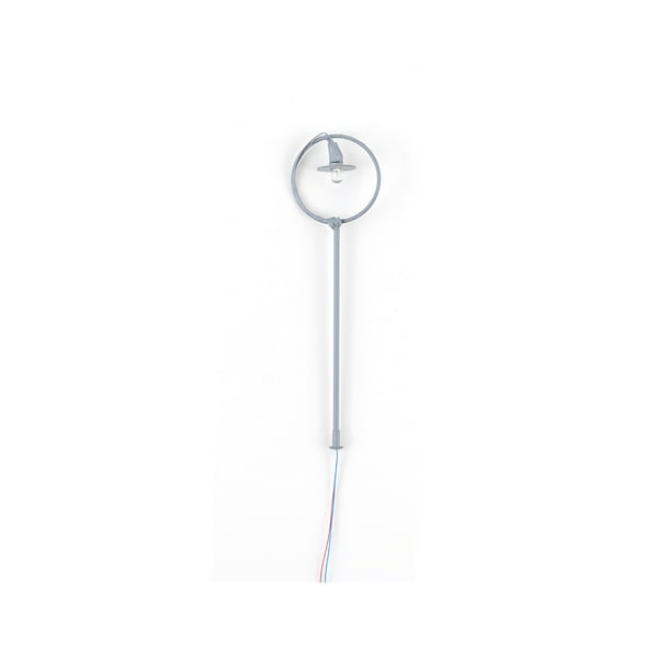 Injueey Modelo de luz en miniatura, lámpara de señal LED a escala 1:87, accesorios de micropaisaje, modelos de poste de luz DIY, juguetes de Artesanía Gris (blanco cálido) Injueey HA066888-02