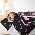 thumbnail image 3 of Erosebridal Kid Cute Ribbon Twin Bedding Sets 7-Piece, Initial L Letter Bedding Comforter Set, Pink Reversible, 3 of 7