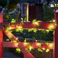 thumbnail image 2 of Solar Ivy String Lights Outdoor, Waterproof 16 FT 50 LED Ivy Fairy Lights Hanging Artificial Ivy Leaf Plants Vine Garland for Wall Party Wedding Room Home Kitchen Decor (Maple leaf shape), 2 of 7