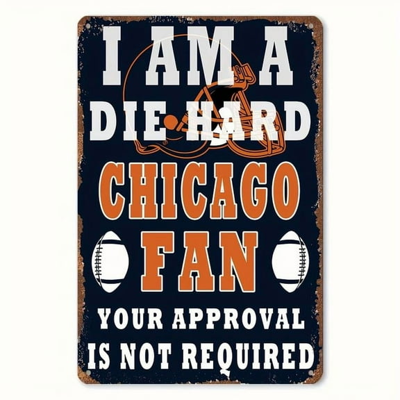 8x12inch Funny Rusty 2025 Chicago Football Vintage Metal Sign - 8"x12" | Perfect for Man Cave, Sports Bar, Garage & Home Decor