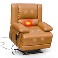 thumbnail image 3 of Poshby Dual Motor Lift Recliner Chair with Massage, Heat, Faux Leather For Living Room, Yellow, 3 of 8