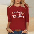 thumbnail image 4 of Womens Christmas Tops - Printed T-Shirts for Home and Casual Daily Use, 4 of 5