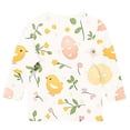 thumbnail image 4 of DxhmoneyHX Girls Easter Shirts Crew Neck Summer 3/4 Sleeve Tween Shirts Classic Fit Easter Day Cute Print Tops Holiday Stylish Pullover Blouses, 4 of 5