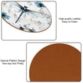 thumbnail image 5 of Dragonfly Set of 6 Cute Round Coasters, Microfiber Leather Drink Coasters for Table, 11x11 cm/4.3x4.3 Inches, Coasters for Home and Office Decor, 5 of 6