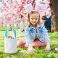 thumbnail image 5 of Kbndieu Easter Bunny Basket with Handle, Easter Bucket with Rabbit Ears for Kids, Boys, Girls, Easter Egg Hunt Tote Bags for Easter Party Gifts Candy, 5 of 5