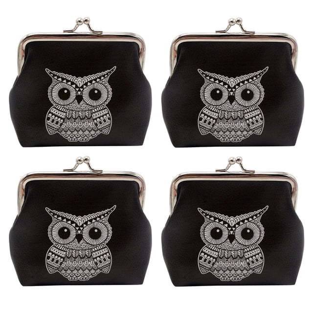 Monedero de cuero de 4 piezas, lindo bolso de billetera con diseño de animal, regalos para mujeres y niños. Tipo: estilo 4;:;