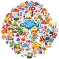 thumbnail image 2 of 35pcs-50pcs Colorful Mushroom Stickers Nature Stationery Stickers Fantasy PVC Stickers for Laptops Suitcases, 2 of 9