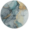thumbnail image 2 of Addison Rugs Chantille Indoor/Outdoor Transitional Abstract Teal Machine Washable Round Rug, 8' x 8', 2 of 7