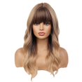 thumbnail image 1 of Personalized Air-Bangs Linen Gold Wavy Wig Stylish Simple Style Wig Props for Women Girls, 1 of 5