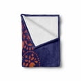 thumbnail image 2 of Indie Soft Flannel Fleece Throw Blanket, Ornamental Hand Drawn Owl in Vintage Style Floral Details Wisdom, Cozy Plush for Indoor and Outdoor Use, 60" x 80", Purple Orange, by Ambesonne, 2 of 6