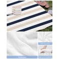 thumbnail image 6 of Beige Navy Blue Striped Beach Towels Oversized Super Absorbent, Farmhouse Stripe Art Lightweight Bath Towel Quick Dry Sets For Bathroom/Pool/Rv Camping/Beach Play/Gym Room/Picnic 31"x62", 6 of 8