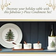thumbnail image 5 of Spode Christmas Tree Condiment Set - 7 Piece Holiday Serveware Set - Ceramic Dip Bowls, Spoons, Serving Tray Included - Appetizers, Sauces, and Snacks - Polka Dot, Festive Entertaining, 5 of 7