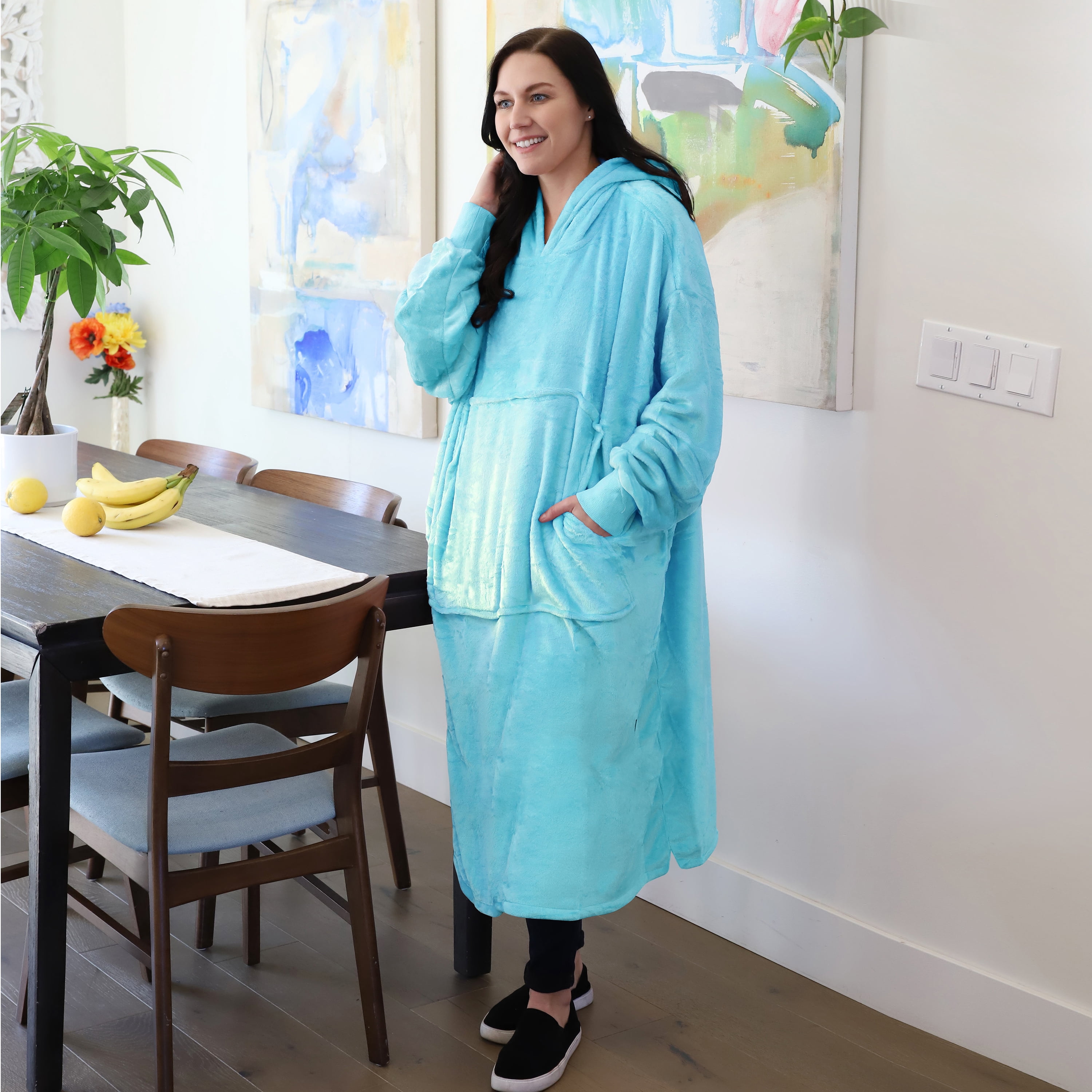 Catalonia Full Body Oversized Blanket Hoodie Sweatshirt, Extra Long Wearable Fleece Pullover, Gift for Adult Men Women Wife Girlfriend