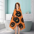 thumbnail image 6 of Classic Halloween Pumpkin Pattern Hooded Bath Towel，50"x30" for Ages 3 To 12 Kids, Quick Dry Lightweight Soft Microfiber Hood Beach Towel Cover Up for Kids, 6 of 7