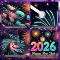 thumbnail image 4 of Fireworks Design New Year Banner Clock 2026 Banner Neon Light Style Colorful Theme Happy New Year Banner for New Year Party New Year Eve Indoor Decoration, 4 of 9