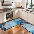 thumbnail image 3 of Kitchen Rugs Sets Of 2,Blue Gold Marble Pattern Anti Fatigue Kitchen Mat Rugs Non Slip Washable,Decorative Kitchen Floor Mats for Kitchen,Sink,Laundry,17"x47"+17"x47", 3 of 5