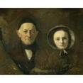 thumbnail image 2 of Johann Georg Schwartze 14x12 Gold Ornate Wood Frame and Double Matted Museum Art Print Titled - Portrait of Johann Joseph Hermann, the Artist's Father-In-Law, with His Grandchild Ida Schwart, 2 of 4