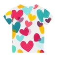 thumbnail image 6 of Virmaxy Boys Girls Cute Printed Tops Kids Baby Short Sleeve Round Neck Tops Summer Loose Trend Pullover Shirt Hot Pink 13 Years, 6 of 7