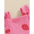 thumbnail image 5 of FEORJGP Infant Baby Girl Summer One-piece Rompers 0 3M 6M 12M 18M Toddler Cute Ruffle Sleeveless Jumpsuits Strawberry Print Square Neck Bodysuit Newboual Playsuits Clothes for Daily Vacation, 5 of 7
