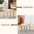 thumbnail image 4 of 4-pack black PU dining chairs: ergonomic buckle backrest, 35 inches high, golden metal legs, a low-key luxury choice., 4 of 10