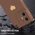 thumbnail image 3 of Designed for iPhone 11 Case (6.1 in) for Women Slim Silicone Camera Lens Protective Case with Cute Gold Heart Pattern Silky-Soft Touch Shockproof Cover for iPhone 11-Brown, 3 of 11