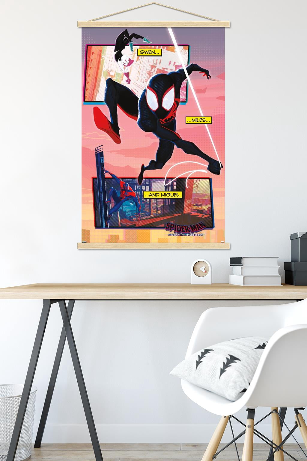 Marvel Spider-Man: Across the Spider-Verse - Trio Wall Poster with Magnetic Frame, 22.375" x 34"