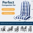 thumbnail image 2 of FOOWIN Adirondack Chair Cushion Set of 2, Waterproof and UV-Protected Rocking Chair Cushion for Indoor and Outdoor, Stripe Navy Blue, 2 of 8