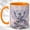 Orange, variant on Silver Dragon Coffee Mug, Crystal Dragon Mug, Ceramic 11 oz