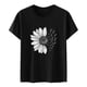 thumbnail image 4 of Gibobby Blusas Termicas Dama Camiseta de verano de girasol para mujer, blusa holgada de talla grande, camisetas casuales gráficas de manga corta para chica（Negro， XL), 4 of 5