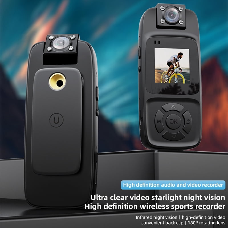 4K Body Camera Video Recorder, Wearable Body Camera with Audio and Video Recording, 180° Rotating Lens,IR Cut Auto Night Vision Hands-Free POV Recording for Law Enforcement, Travel, Biking, Walking